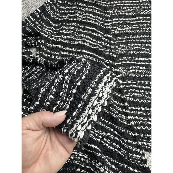 Eileen Fisher 100% Cotton Knit Cardigan Sweater Black White Textured Size 1x - Picture 14 of 14
